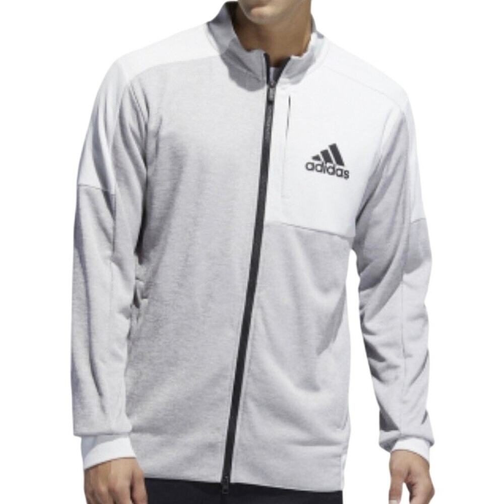 Adidas Jacket Gray Team Issue Bomber Full Zip Lightweight Performance Men’s L